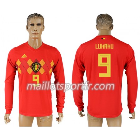 Maillot de Foot Belgique Romelu Lukaku 9 Domicile Coupe du monde 2018 ML Maillot de Foot Belgique Romelu Lukaku 9 Domicile Coupe du monde 2018 ML