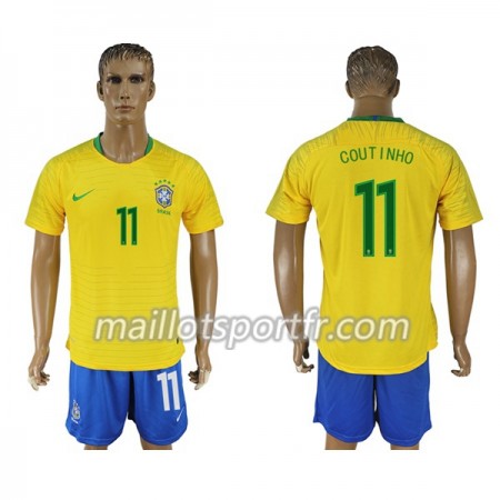 Maillot de Foot Brésil Philippe Coutinho 11 Domicile Coupe du monde 2018