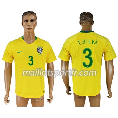 Maillot de Foot Brésil Thiago Silva 14 Domicile Coupe du monde 2018