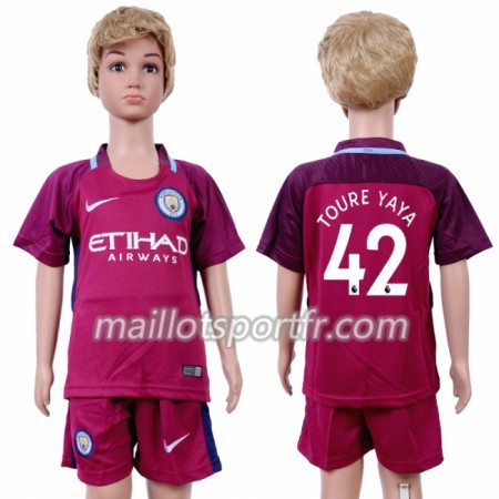 Maillot de Foot Manchester City Yaya Toure 42 Enfant Exterieur 2018