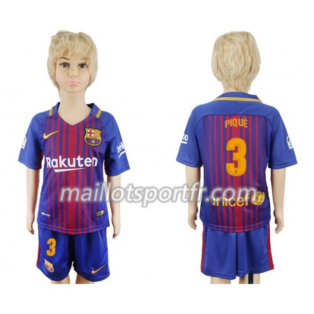 Maillot de Foot Barcelone Gerard Pique 3 Enfant Domicile 2018